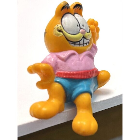 VTG 1981 Lot 3 GARFIELD Figures Keychain Shelf Sitters Red Robe Teddy Bear Wave - Picture 7 of 7